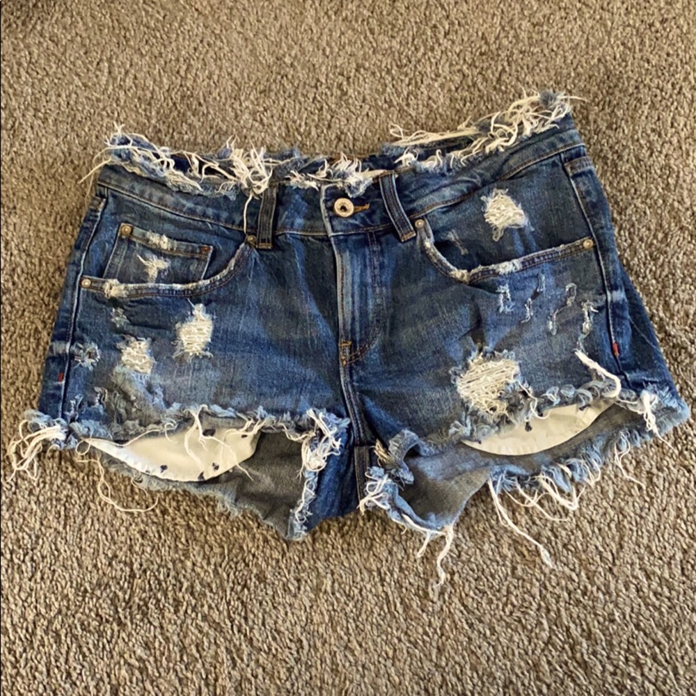 ZARA Distressed Denim Shorts